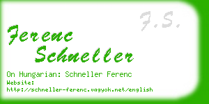 ferenc schneller business card